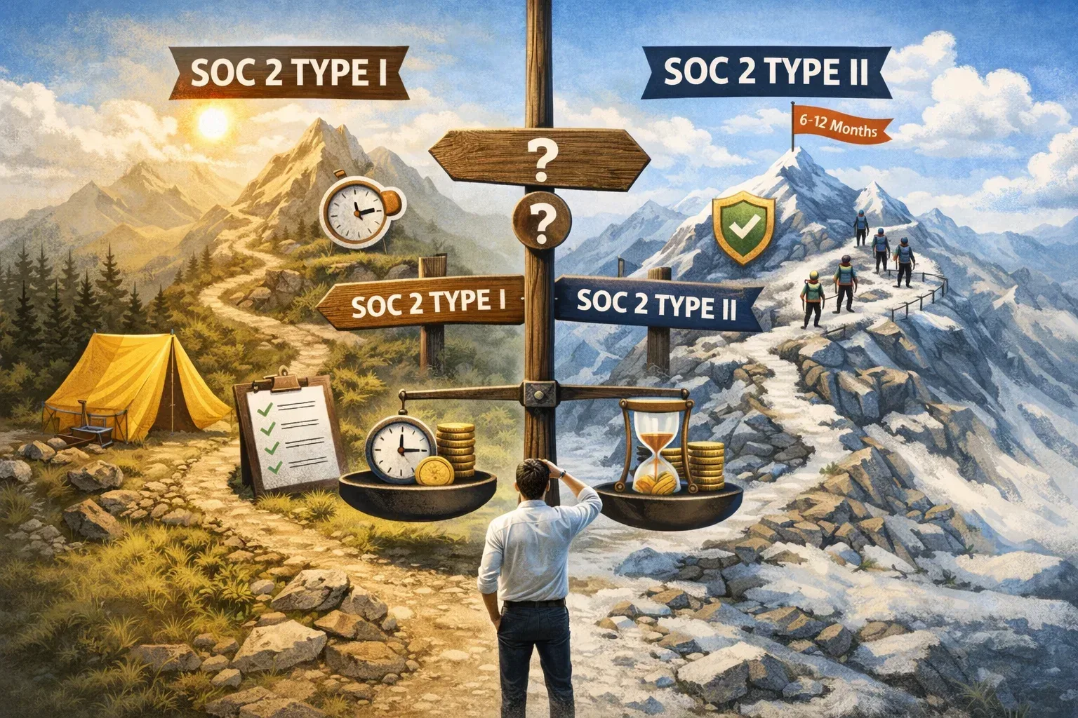 Valet mellan SOC 2 Type I och II